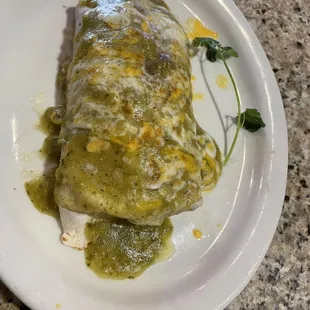 Wet chicken burrito