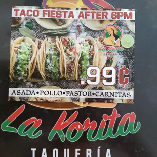 tacos, outside