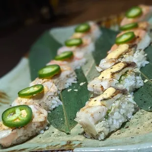 Aburi (Seared) Pressed Sushi | @sushitraveler