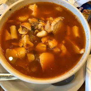 Seafood soup.