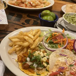 Shrimp and tilapia tacos