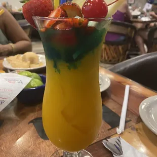 a colorful drink