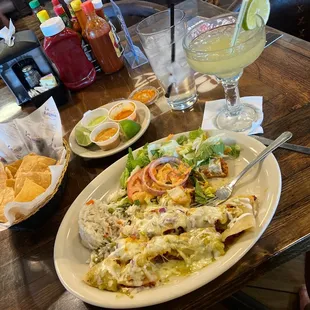 Enchiladas and margarita