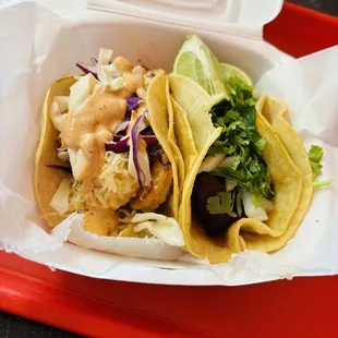 Shrimp Tacos and Pastor Taco