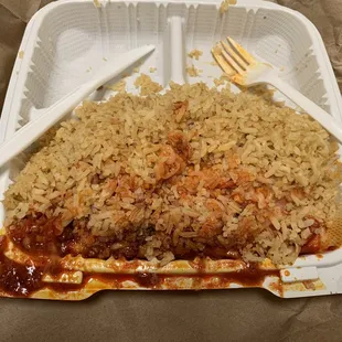 Enchilada plate with Rice