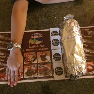 First one ever to order a super super steak and prawn burrito!!! This thing was massive!!