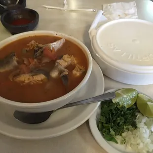 Fresh made corn tortillas and some awesome fish soup for those hangover days!