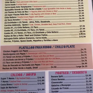 menu