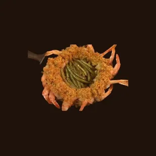 Stuffed Shrimp Skillet
Jumbo Shrimp stuffed with Crab
Surrounded by Garlic Green Beans