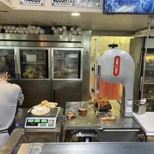 a man preparing food