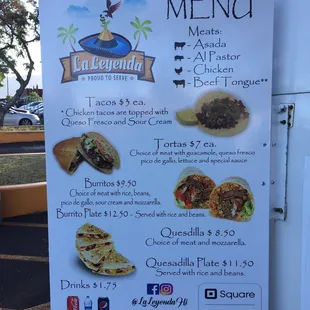 La Leyenda Menu at Mililani High School First Fridays