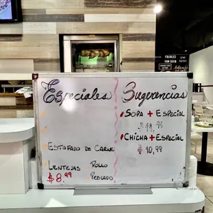 a sign in a restaurant