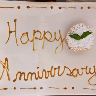 Alfajor to celebrate our anniversary. Gracias La Limeña Grill!