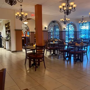 a view of the dining area