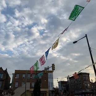 View over Passayunk Avenue from the sidewalk seating