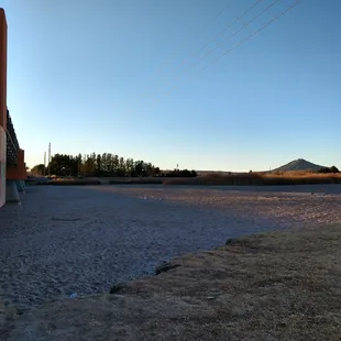 Dried up river underneath the freeway.
