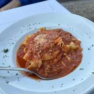 Pappardelle pasta with meat sauce