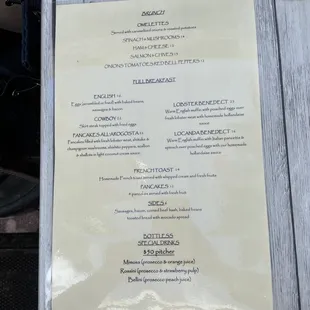 Brunch menu photo