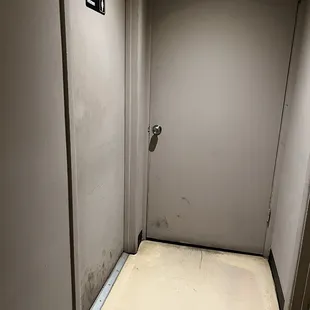 Entrance to women&apos;s bathroom.