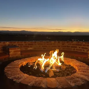 Amazing sunset by the fire pit