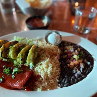 a plate of mexican food