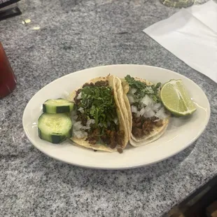 Steak soft tacos.