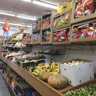 Produce and dried goods.