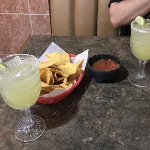 Chips, Salsa and Margaritas! Perfect!