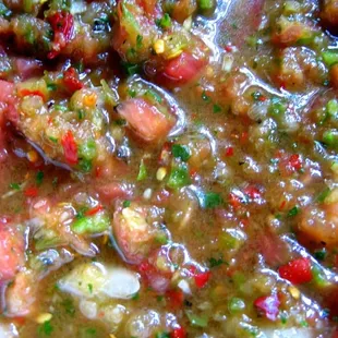Homemade salsa, with the ingredients from La Loma