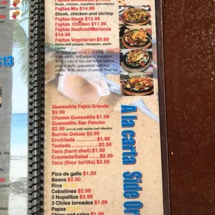 menu