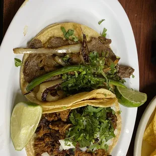 Ribeye Taco and Chorizo Taco