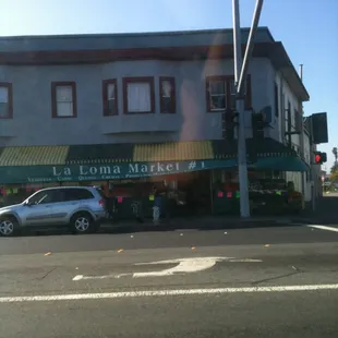 a car parked in front of a store