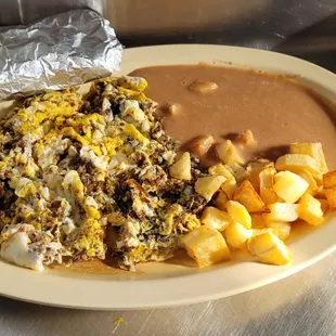 a plate of mexican food