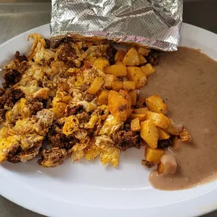 a plate of mexican food