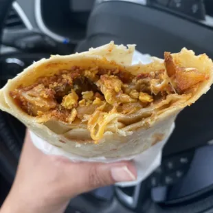 Chorizo breakfast burrito