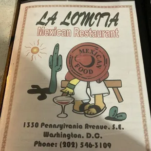 mexican restaurant menu