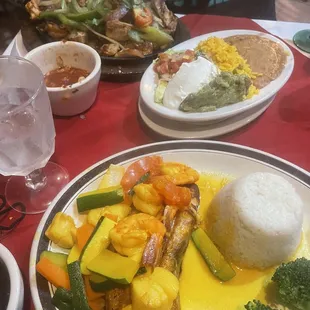 Chicken Fajitas &amp; Salmon Marino  amazing