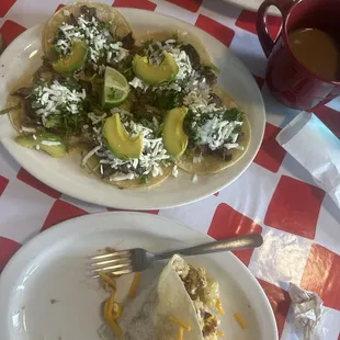 Street tacos and breakfast taco