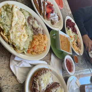 Chilaquiles and Molletes.