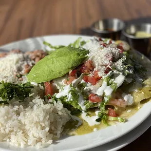 Delicious enchiladas with shrimp