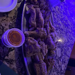 Chicken, fish, shrimp platter