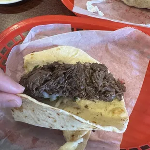 Barbacoa was all meat.