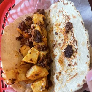Chorizo and potato taco.