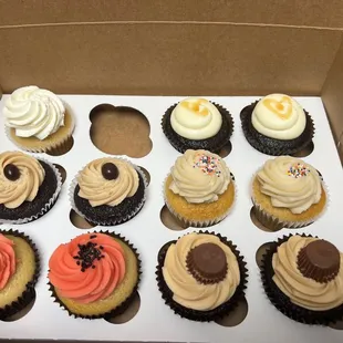 Peanut Butter Cupcake, Mocha with Baileys Cupcake