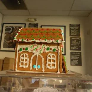 inside with gingerbread house