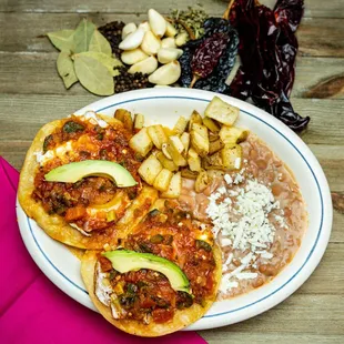 a plate of mexican food
