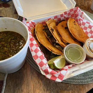 Barria tacos and consome