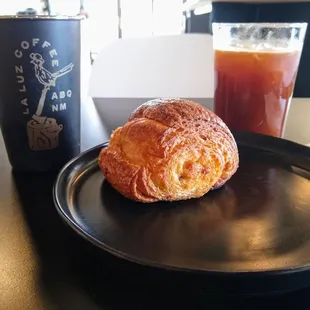 Iced Americano and pan au chocolate.