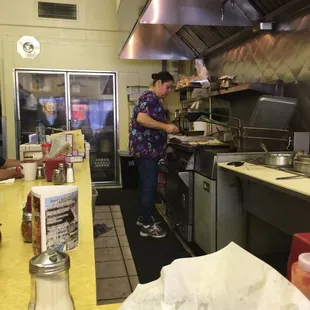 Delores cooking like the pro she is!!!