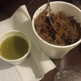 a bowl of food on a table